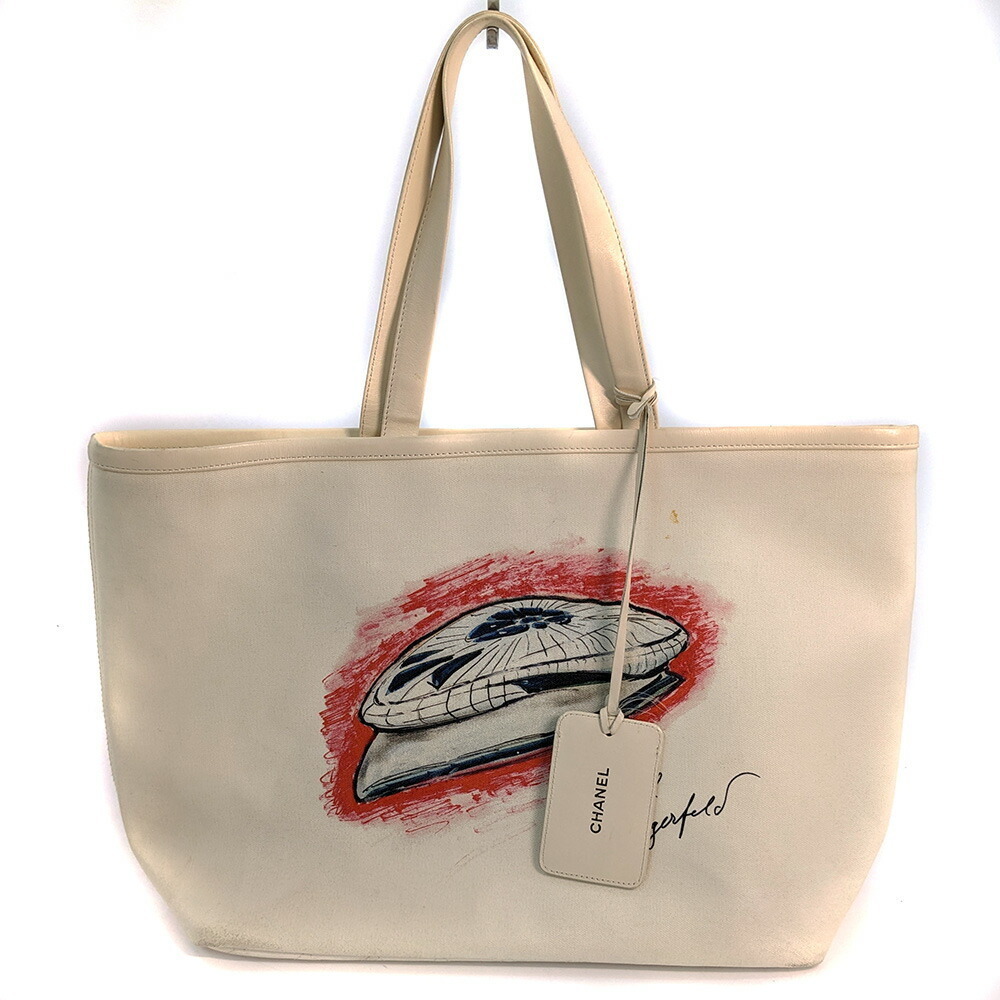 CHANEL Mobile Art Tote Bag White